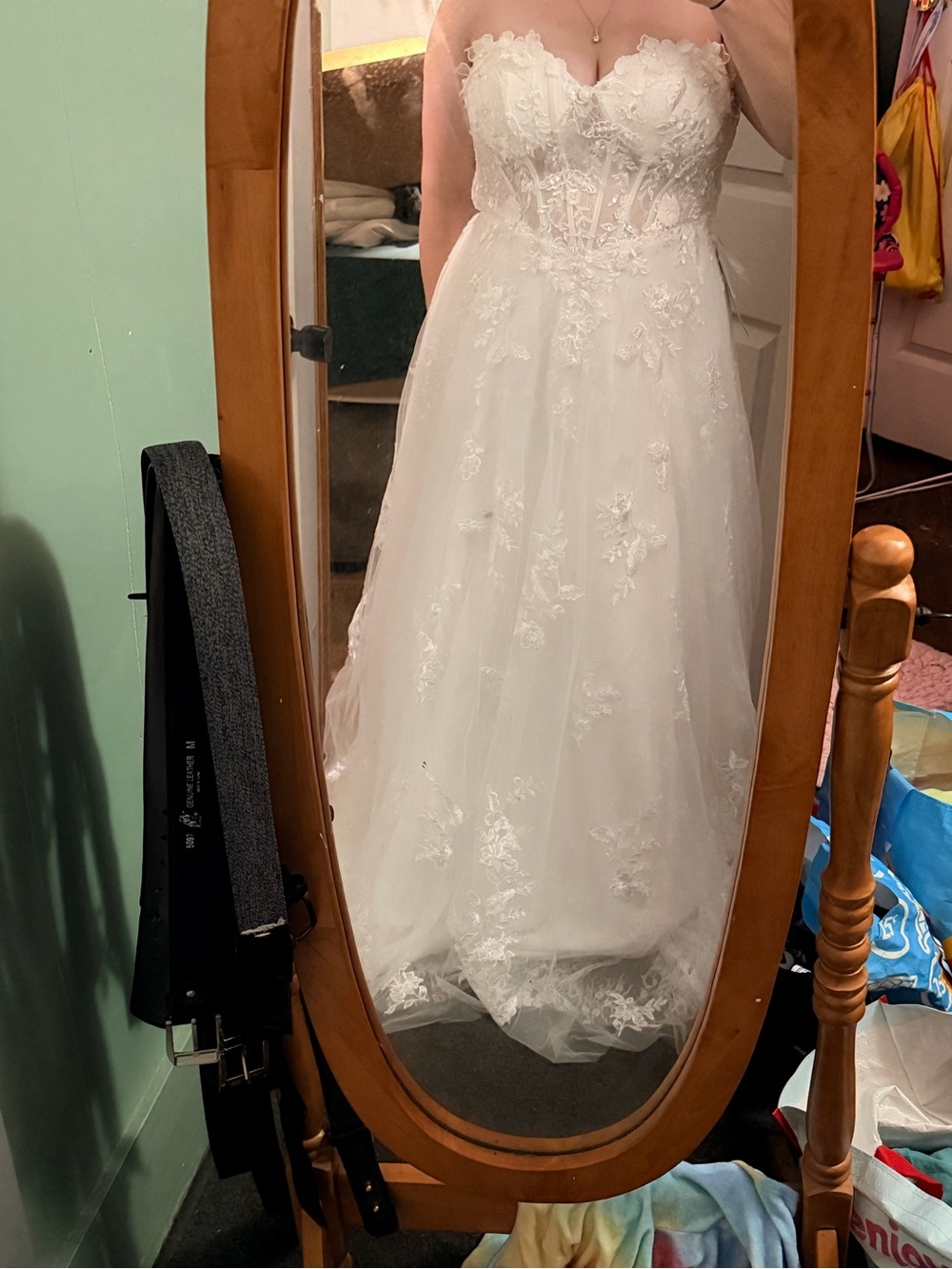 Azazie size 14 lace aline Florentine dress